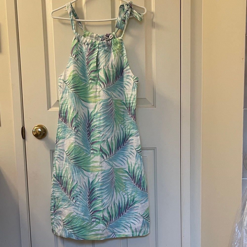 New Tommy Bahama Green and Purple Leaf Print Dress Size XS